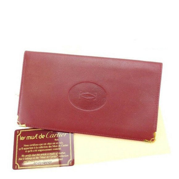 Cartier Handbags - Cartier Wallet Purse Long Wallet Mastline Red Gold Woman Authentic Used Y3223